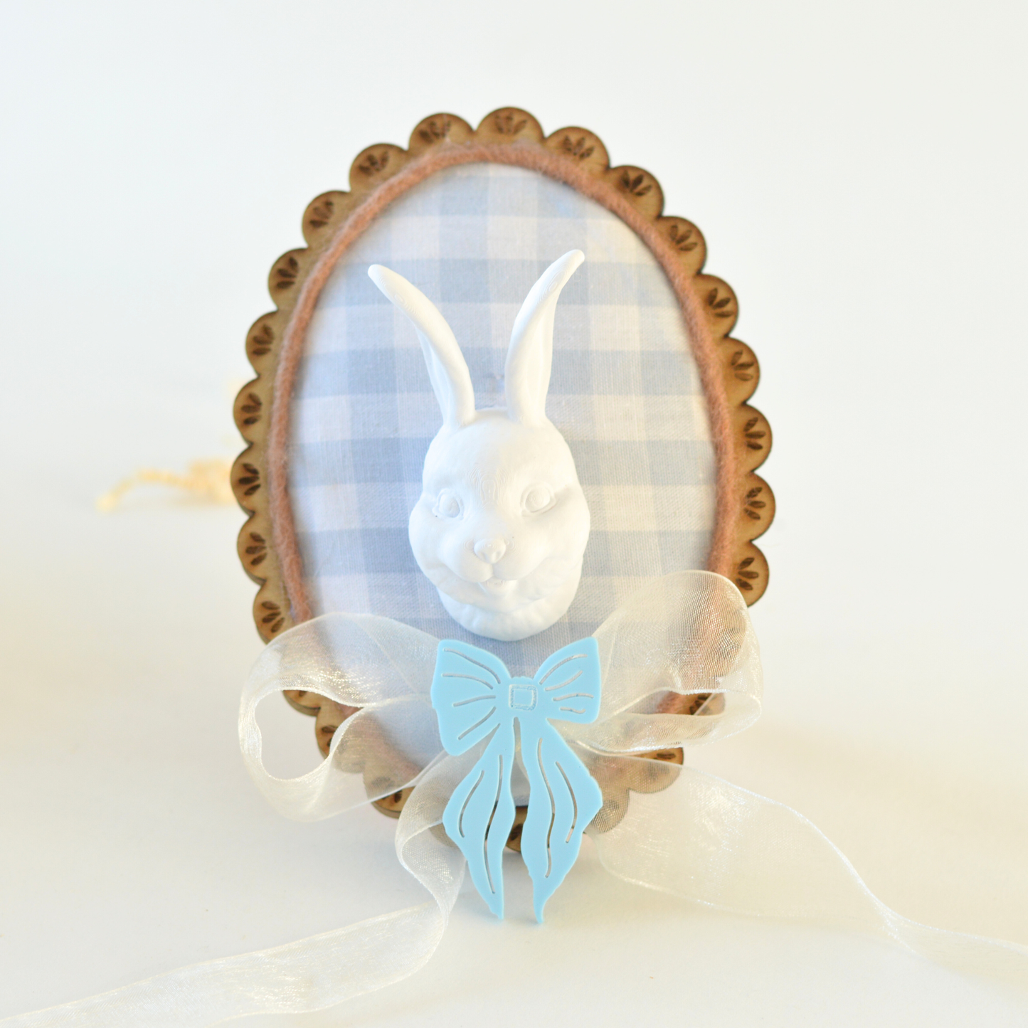 Houten Paas Decoratie Frame | 3D Konijnenhoofd