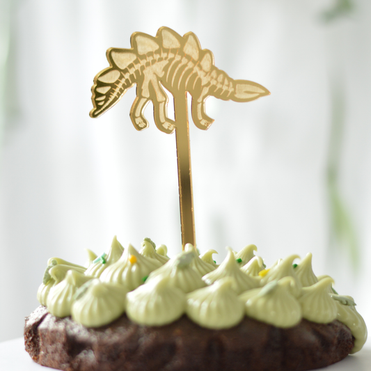 Gouden Dino Cake Topper van Acryl