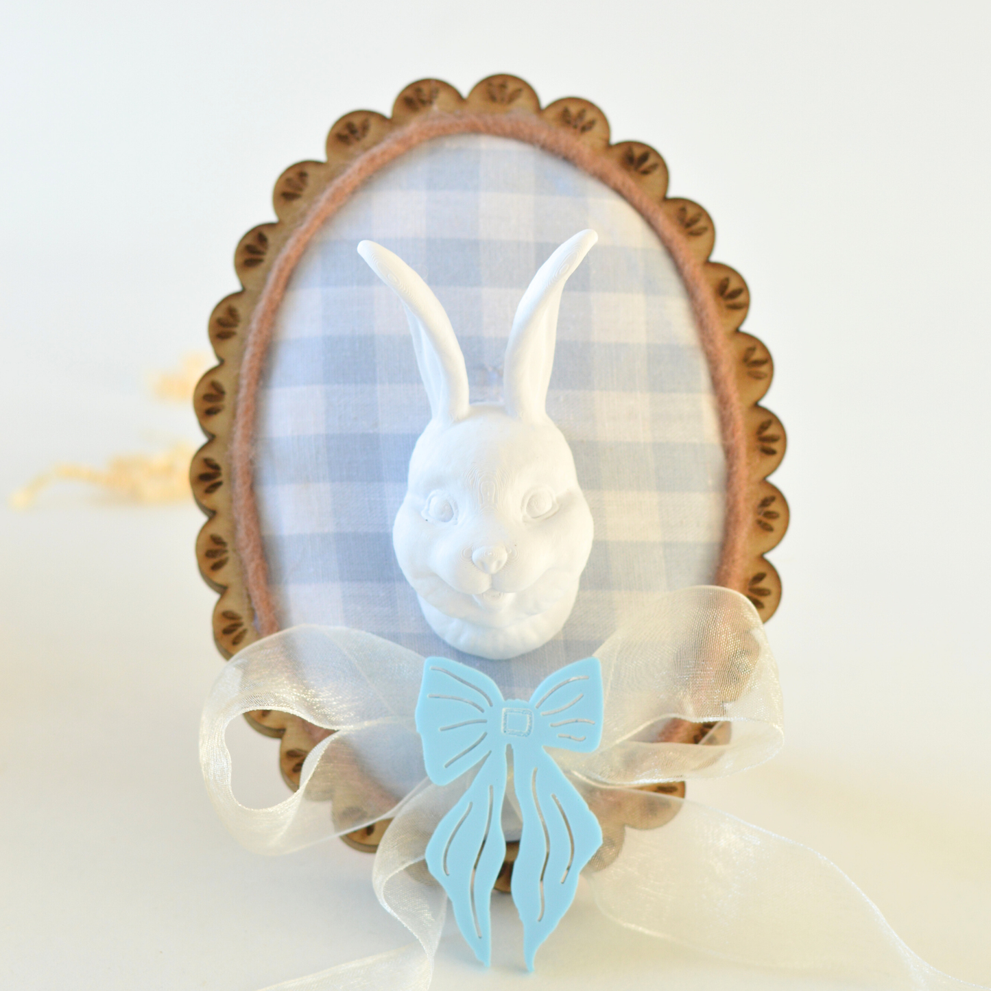 Houten Paas Decoratie Frame | 3D Konijnenhoofd