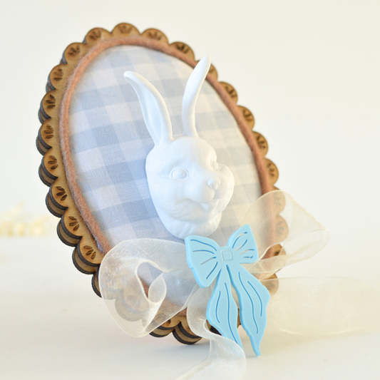 Houten Paas Decoratie Frame | 3D Konijnenhoofd